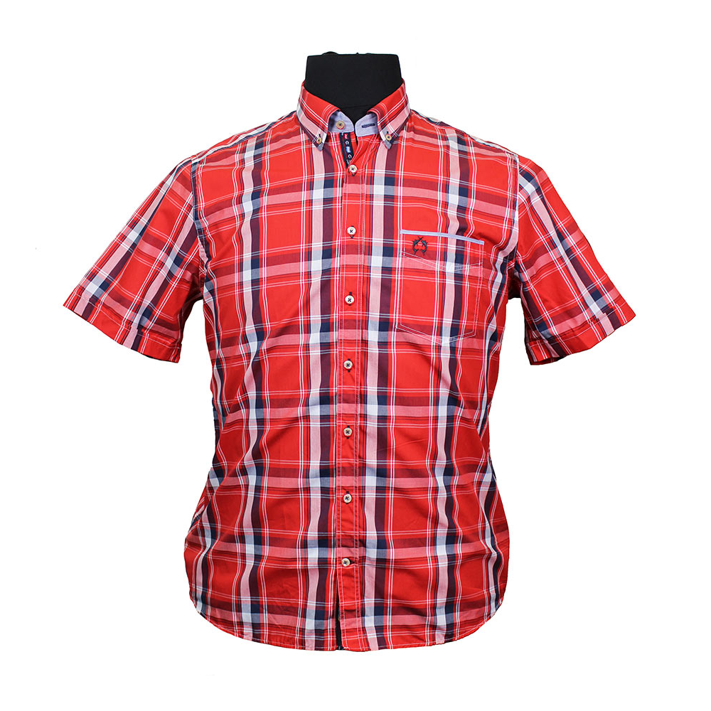 Campione  Pure Cotton Multi Check Buttondown Collar Shirt