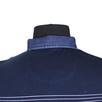 Campione 1097003 Pure Cotton Striped with Denim Collar Polo