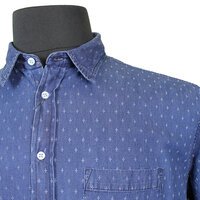 North 56 91166 Pure Cotton Indigo Dye Pattern Fashion Shirt