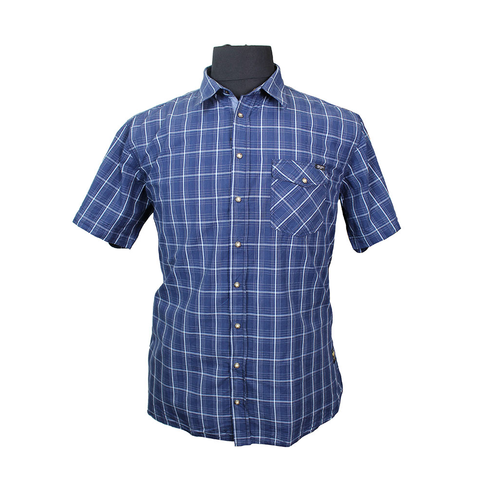 Replika 91351 Pure Cotton Classic Check Shirt with Stud Buttons ...