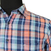 Casa Moda 3160900 Linen Cotton Mix Multi Check Fashion Shirt