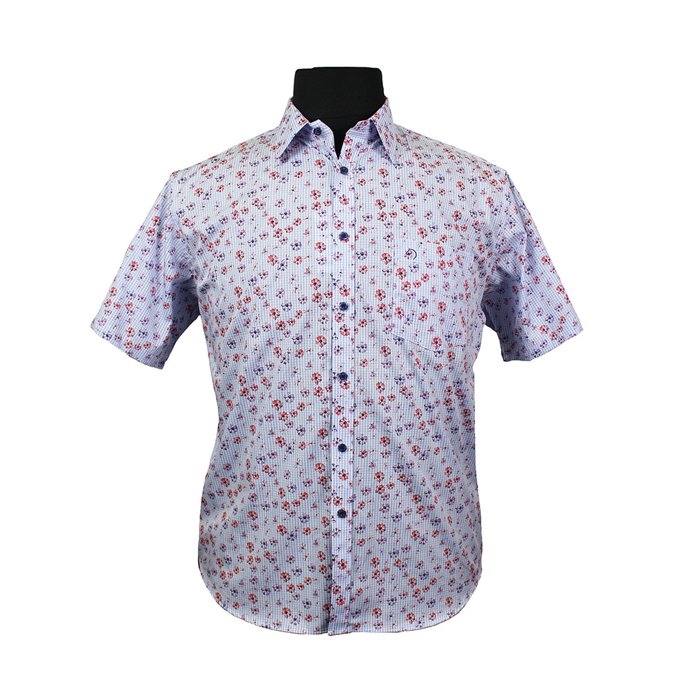 Innsbrook Cotton Mini Check Floral Pattern Shirt