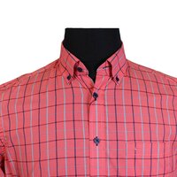 Casa Moda 3207204 Pure Cotton Small Pane Check Buttondown Collar