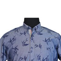 Casa Moda 32130 Pure Cotton Leaf Print Buttondown Collar Shirt