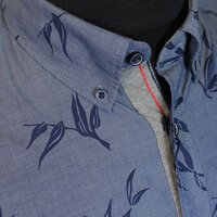 Casa Moda 32130 Pure Cotton Leaf Print Buttondown Collar Shirt