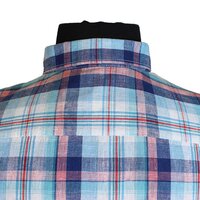 Casa Moda 3160604 Linen Cotton Mix Multi Check Buttondown Collar