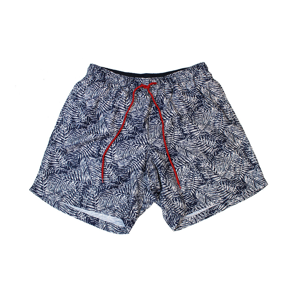 North 56 92104 Leaf Print Lined Swim Beach Short with Drawstring