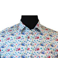 Casa Moda 32085 Pure Cotton Combi Van Surf Print Fashion Shirt