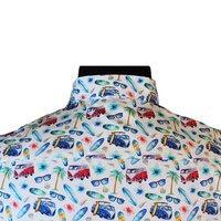 Casa Moda 32085 Pure Cotton Combi Van Surf Print Fashion Shirt