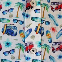 Casa Moda 32085 Pure Cotton Combi Van Surf Print Fashion Shirt