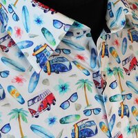 Casa Moda 32085 Pure Cotton Combi Van Surf Print Fashion Shirt