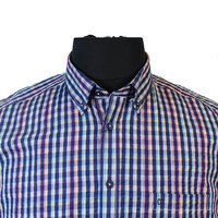 Casa Moda 32094 Cotton Waffle Weave Multi Check Fashion Shirt