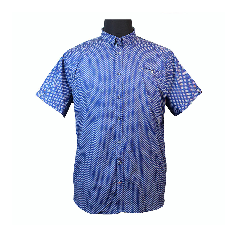 D555 10103 Cotton Circular Dot Pattern Buttondown Collar Shirt