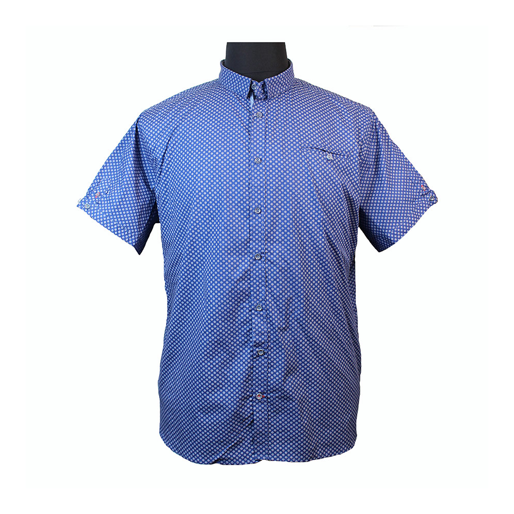 D555 10103 Cotton Circular Dot Pattern Buttondown Collar Shirt