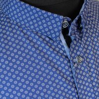 D555 10103 Cotton Circular Dot Pattern Buttondown Collar Shirt