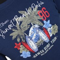 D555 60221 Pure Cotton Hawaii Surf Tour Print Fashion Tee