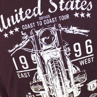 D555 60159 Cotton Stretch Open Road Bikers Print Fashion Tee