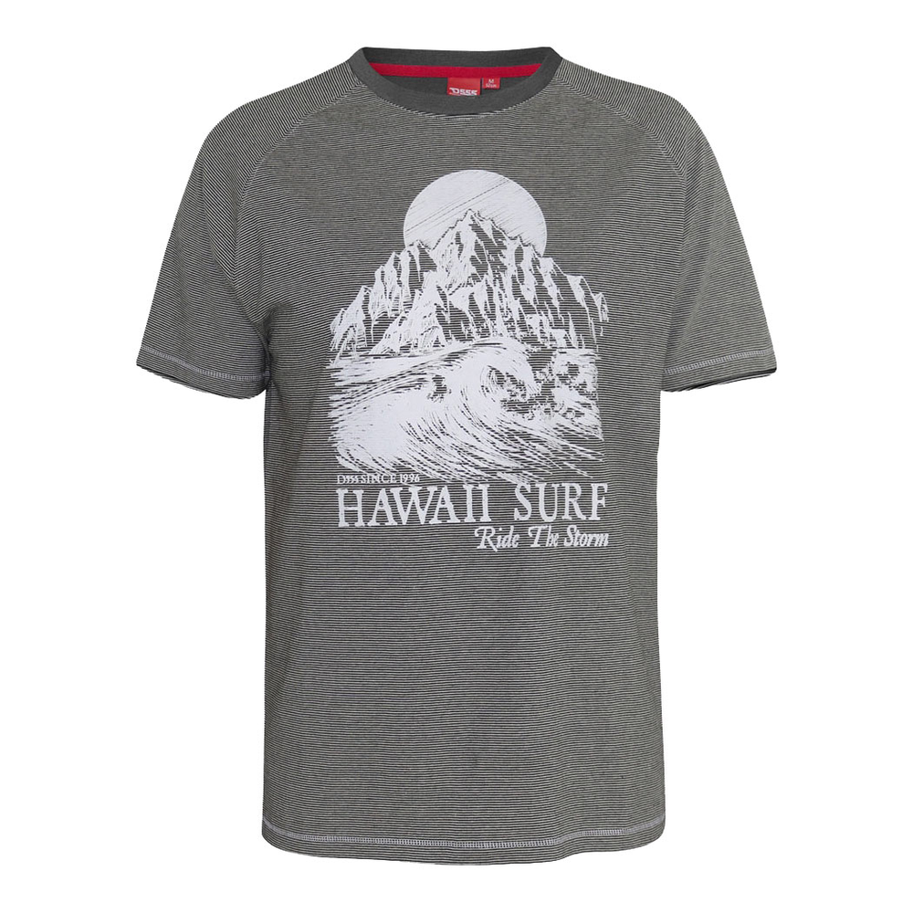 D555 60225 Pure Cotton Hawaii Ride the Storm Print Fashion Tee