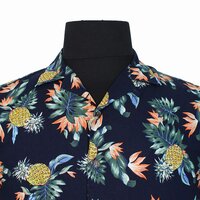 Berlin 606 Cotton Linen Hawaiian Print Shirt