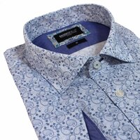 Brooksfield 1605 Luxe Cotton Paisley Pattern Fashion Shirt