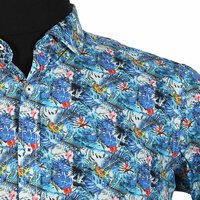 Casa Moda 3155103 Pure Cotton Floral Leaf Design Fashion Shirt