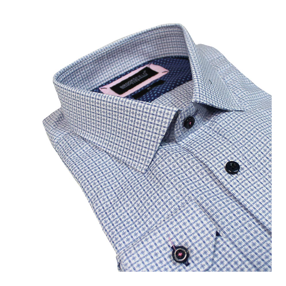 Brooksfield 1596 Luxe Cotton Neat Box Pattern Fashion Shirt