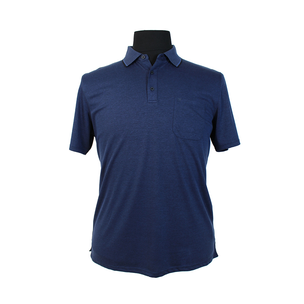 Casa Moda 3106506 Cotton Mix Marle Weave Polo with Pocket