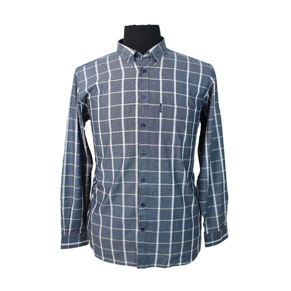 Ben Sherman BS562371 Pure Cotton Windowpane Check Fashion Shirt