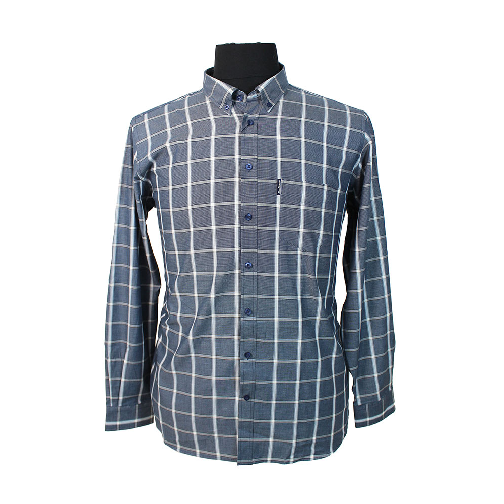 Ben Sherman BS562371 Pure Cotton Windowpane Check Fashion Shirt