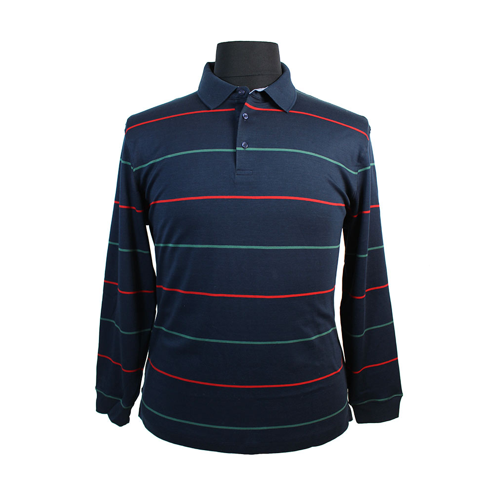 Kitaro Pure Cotton Horizontal Banded Fashion Polo