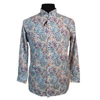 Casa Moda Pure Cotton Word Print Buttondown Collar