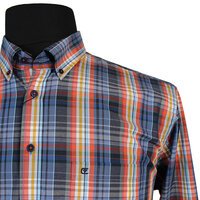 Casa Moda Pure Cotton Multi Check Buttondown Collar