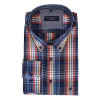 Casa Moda Pure Cotton Multi Check Buttondown Collar