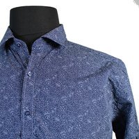Casa Moda Cotton Brocade Pattern Long Sleeve Shirt