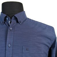 Casa Moda Cotton Stretch Textured Weave Long Sleeve Shirt 