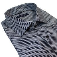 Casa Moda Cotton Zigzag Diamond Print Business Shirt