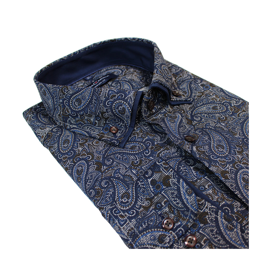 Casa Moda Easy Care Brocade Paisley Pattern Business Shirt