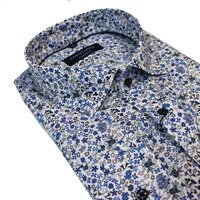 Casa Moda Easy Care Cotton Fine Flower Print Business Shirt