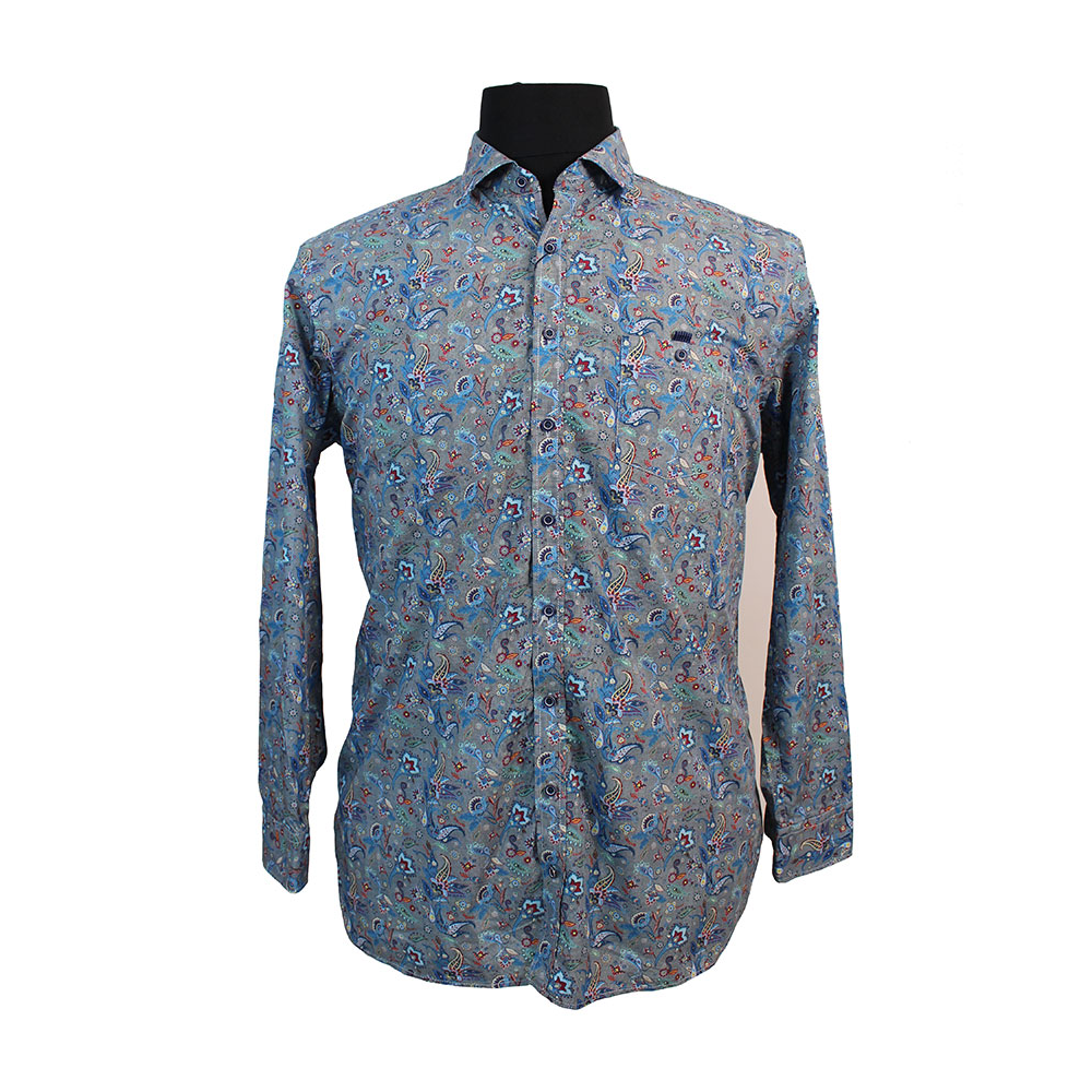 Casa Moda  Abstract Paisley Print Casual Long Sleeve Shirt