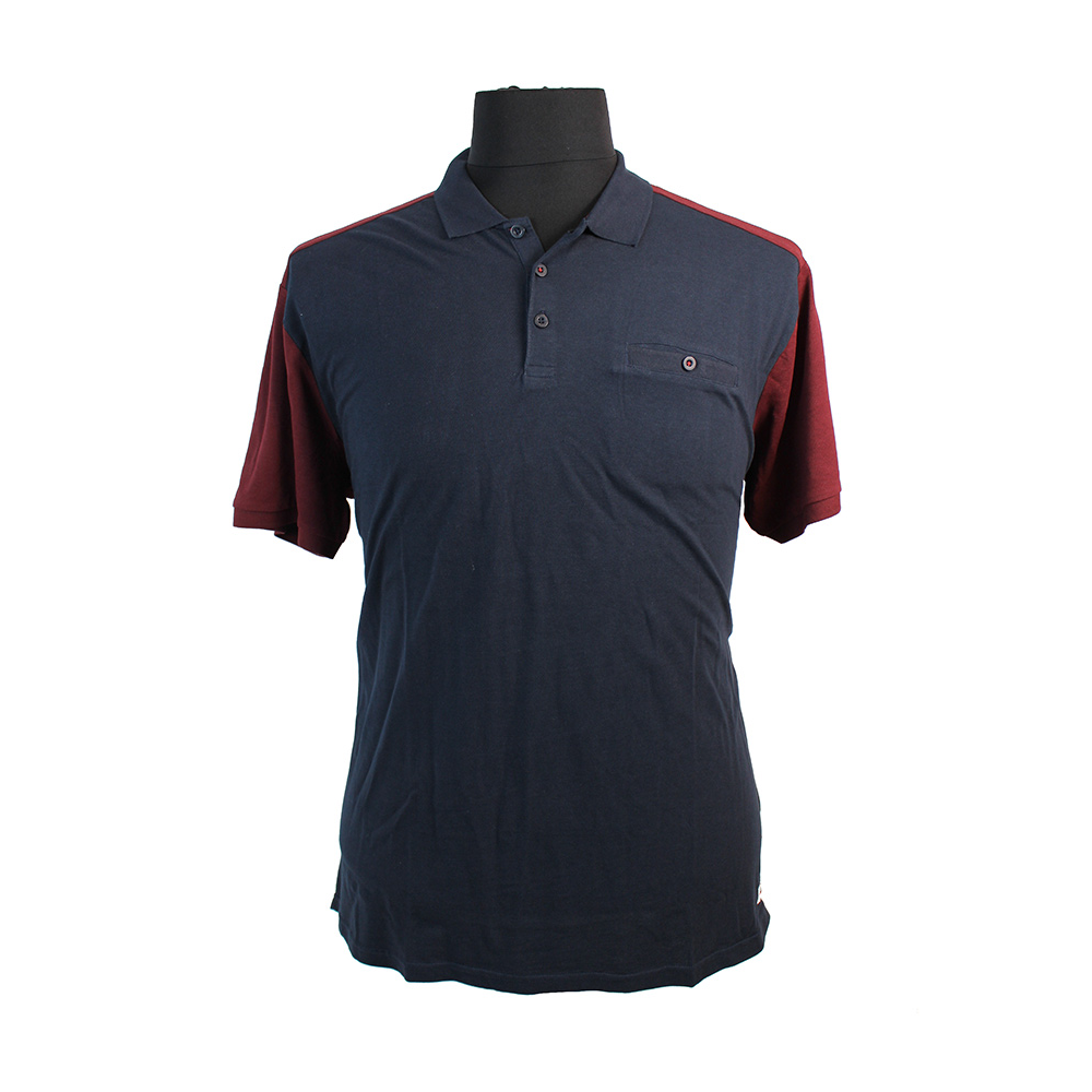 D555 Cotton Shoulder Detail Polo with Pocket