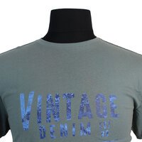 Replika Cotton Vintage Denim Print Fashion Tee