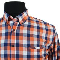 Casa Moda Cotton Window Pane Check Buttondown Collar