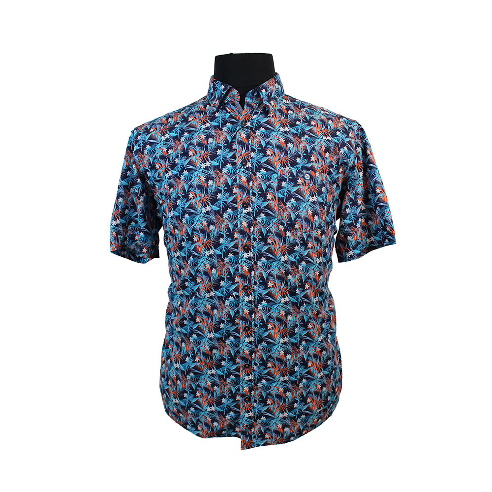 Casa Moda Floral Hawaian Look Standard Collar Shirt