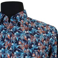 Casa Moda Floral Hawaian Look Standard Collar Shirt