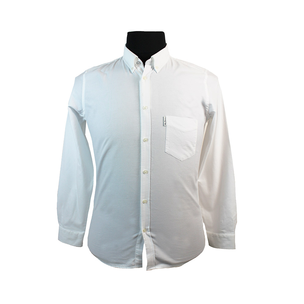 Ben Sherman Cotton Buttondown Collar Oxford Weave Shirt