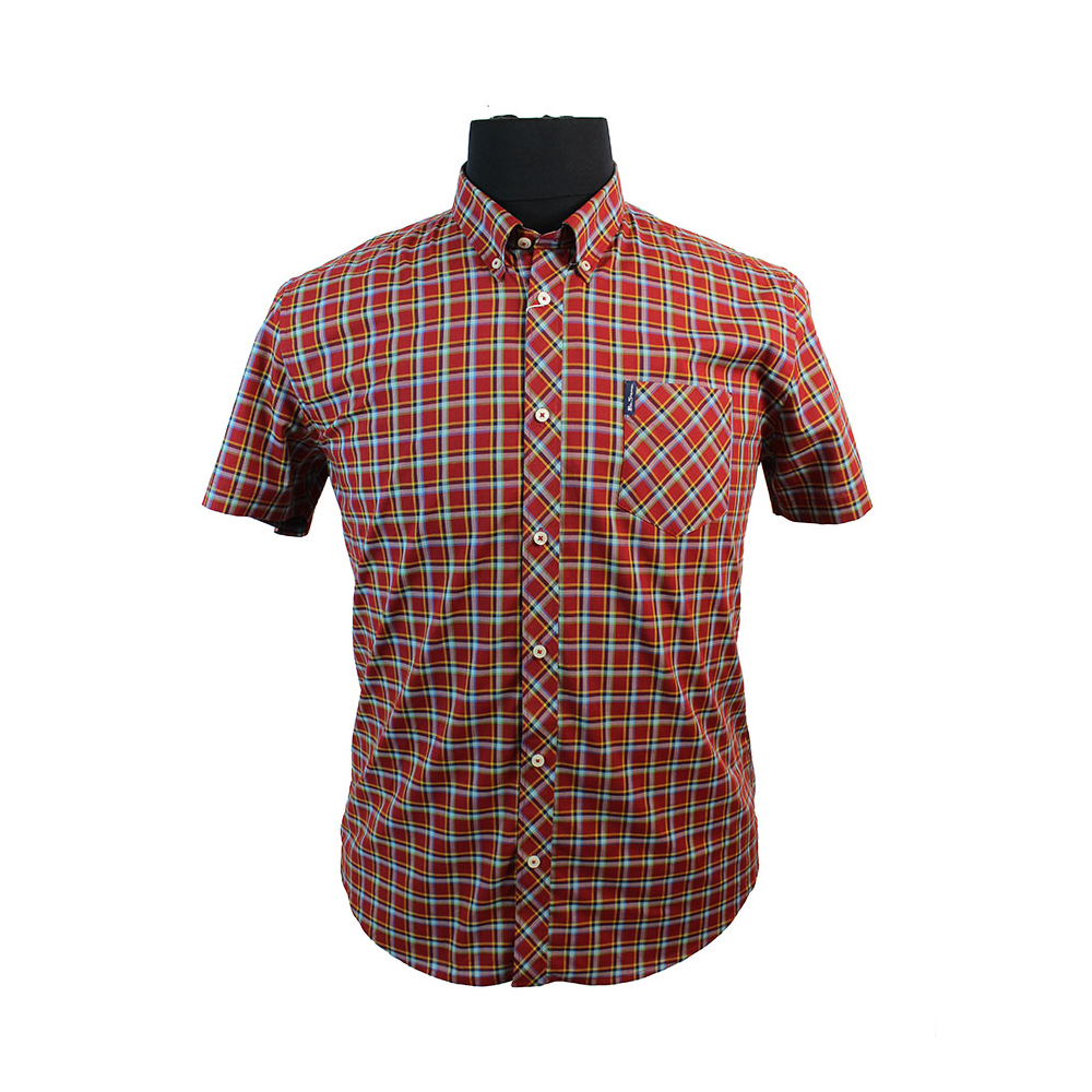 Ben Sherman Cotton Buttondown Collar Multi Check Shirt