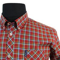 Ben Sherman Cotton Buttondown Collar Multi Check Shirt