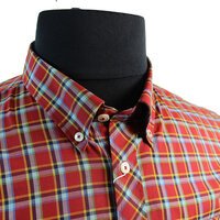 Ben Sherman Cotton Buttondown Collar Multi Check Shirt