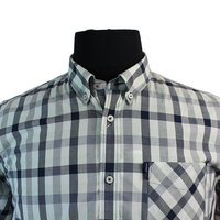 Ben Sherman Cotton Buttondown Collar Window Pane Check Shirt