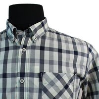 Ben Sherman Cotton Buttondown Collar Window Pane Check Shirt